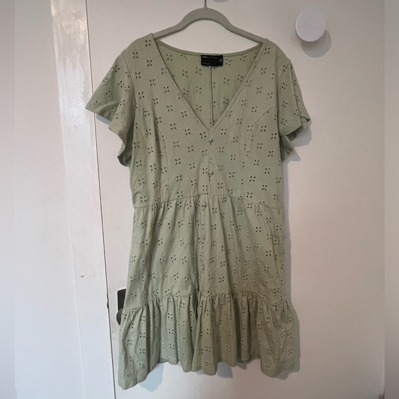 ASOS Light Green Eyelet Dress - Picture 1 of 4